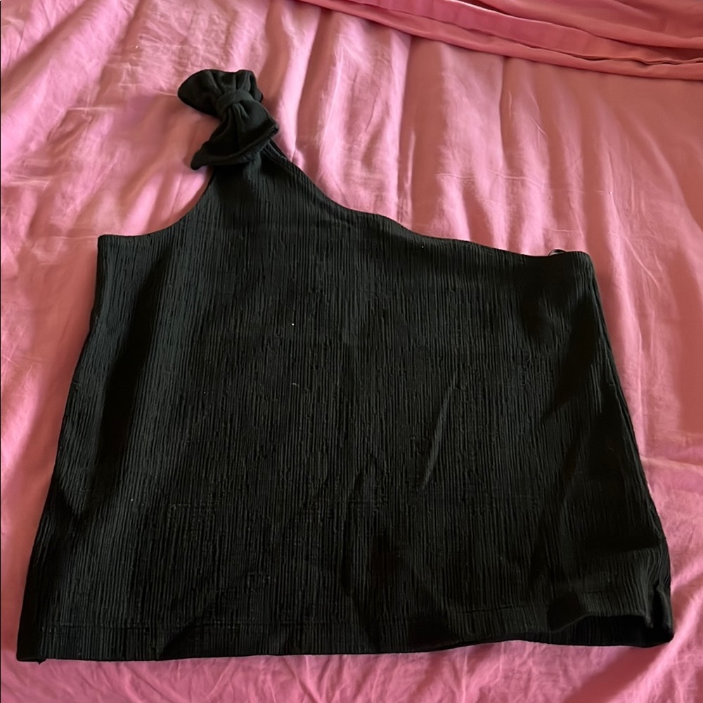 J. Crew Black One-Shoulder Top